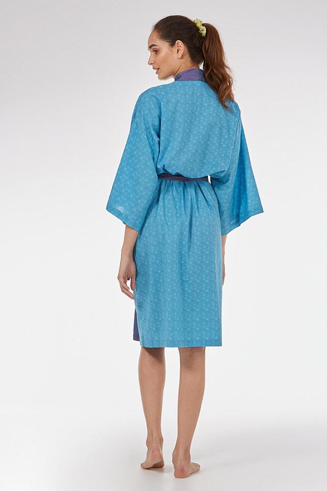Blue Mini Orchid Kimono Robe