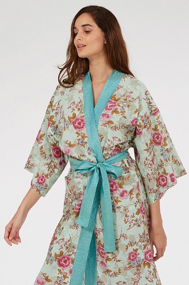 Blue Beautiful Kimono Robe