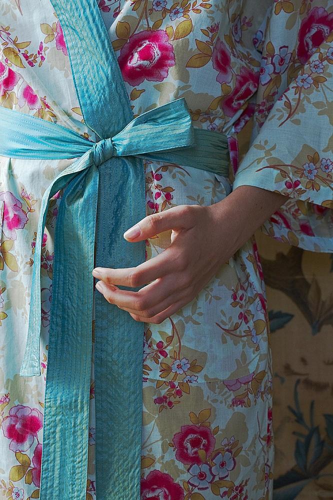 Blue Beautiful Kimono Robe