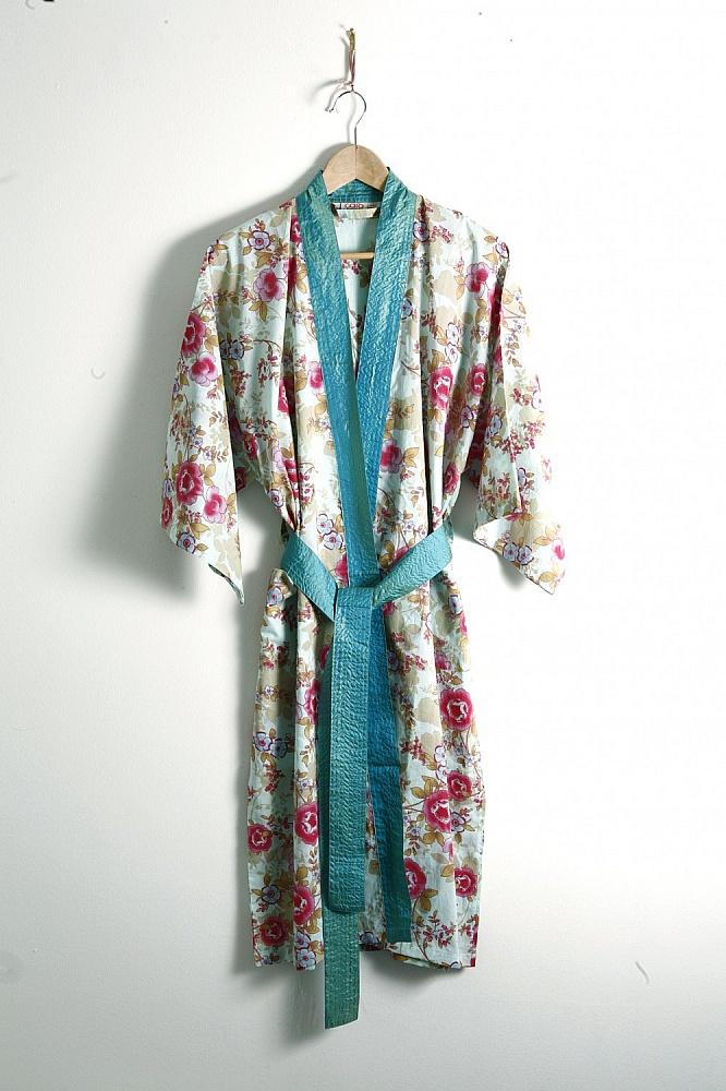 Blue Beautiful Kimono Robe