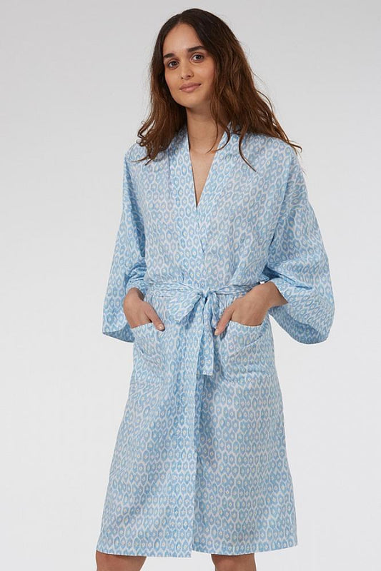 Blue Hexagon Kimono Robe