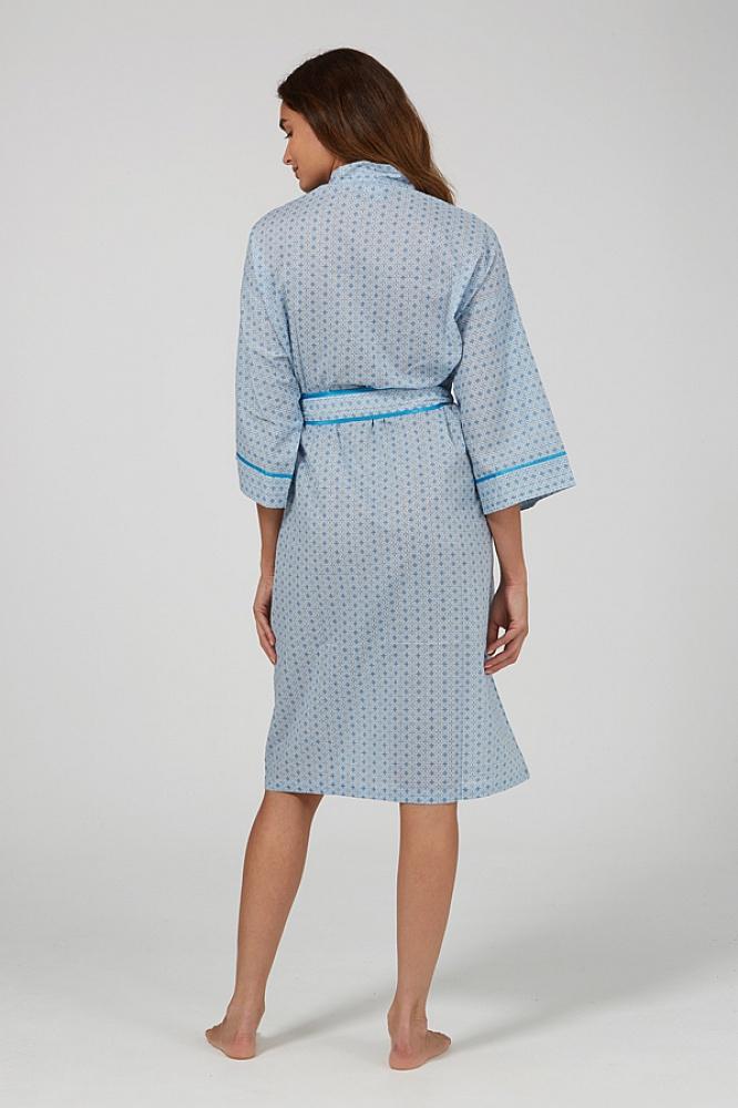 Blue Tile Kimono Robe