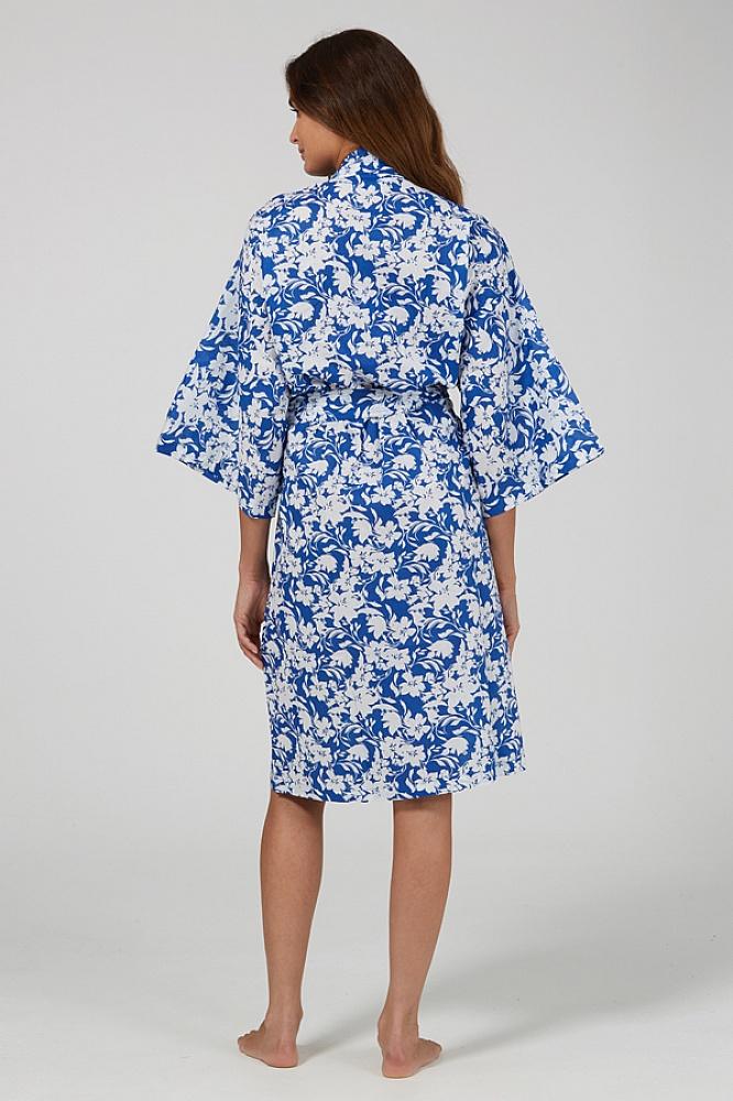 Blue Tropical Kimono Robe