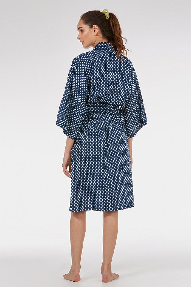 Navy Startree Kimono Robe