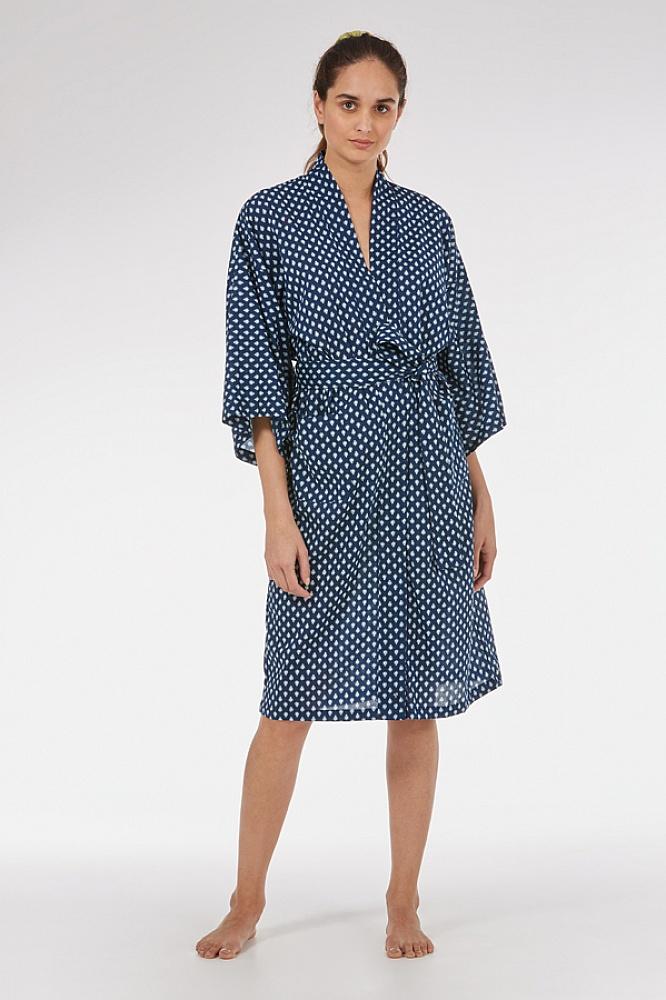 Navy Startree Kimono Robe